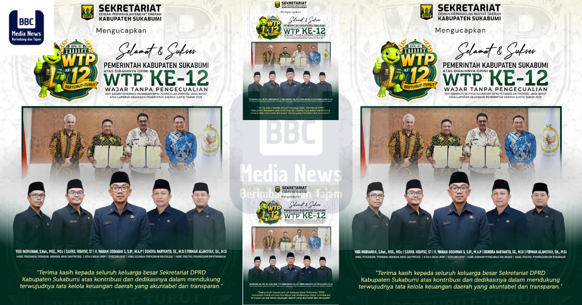 DPRD Kabupaten Sukabumi Apresiasi Pemkab Raih Opini WTP ke-12 Berturut-turut dari BPK
