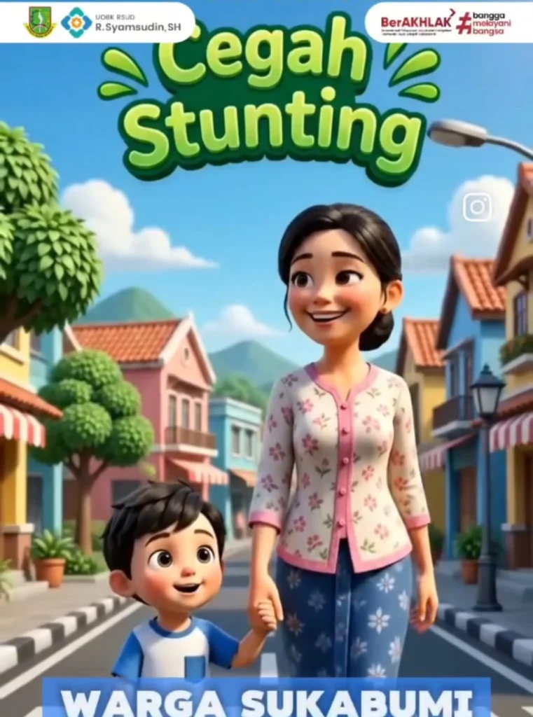 RSUD R. Syamsudin, S.H. (RS Bunut) mengampanyekan gerakan cegah stunting di Kota Sukabumi lewat akun Instagram resmi @rsud.syamsudin dengan imbauan rutin konsumsi telur dan susu. stunting 1