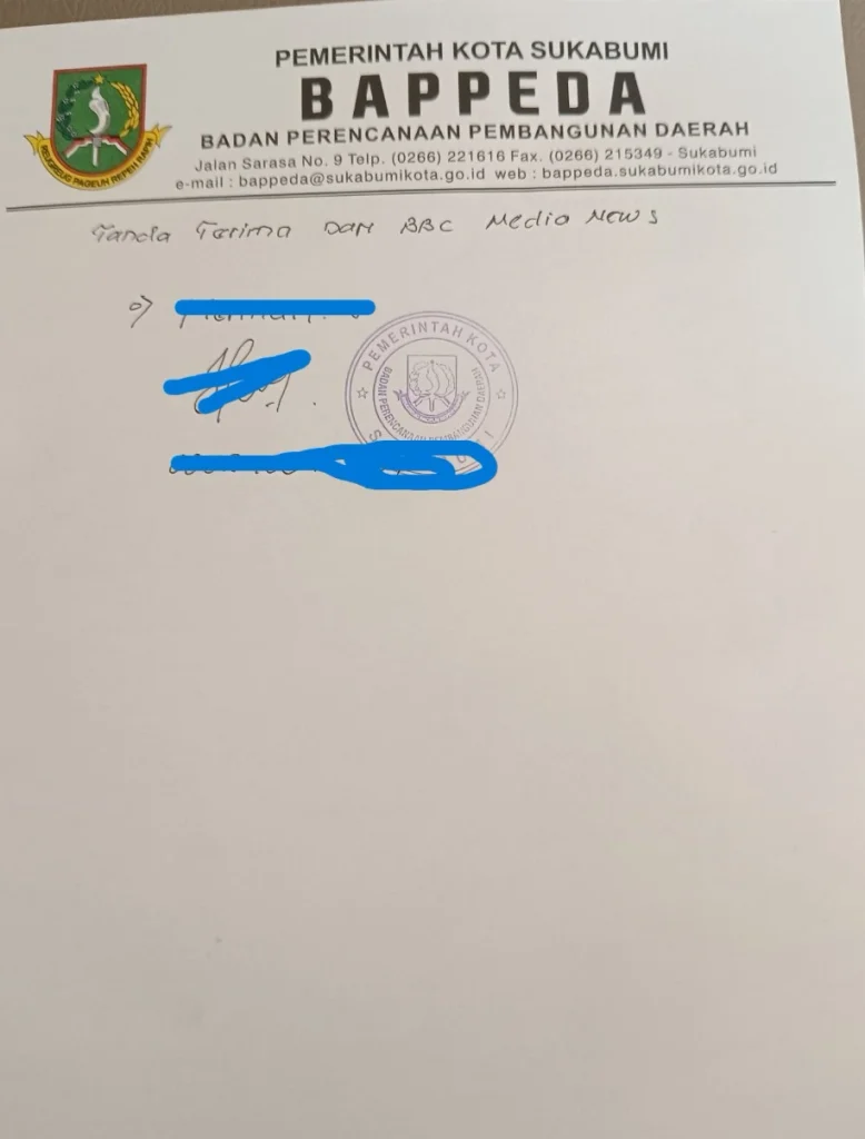 tanda terima bappeda